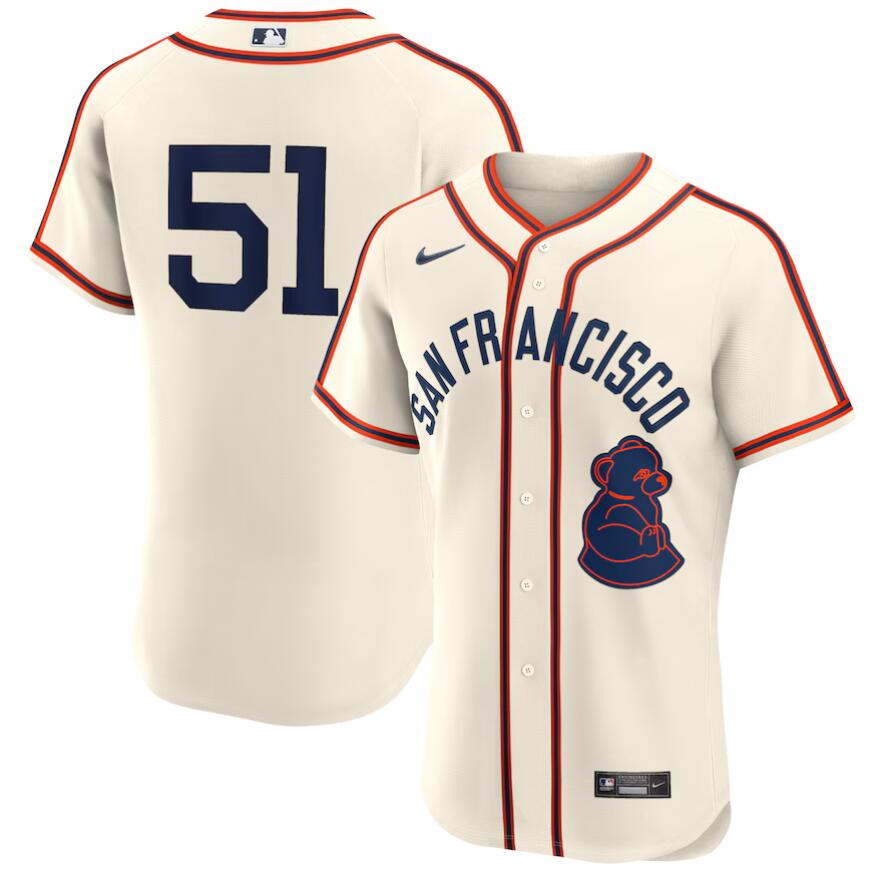 Men San Francisco Giants #51 Jung Hoo Lee Nike Cream 2024 Rickwood Classic Authentic Player Jersey